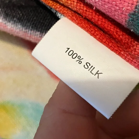 Dilemma Dhun Shroff Womens Silk Kimono One Size Colorful Abstract Art To Wear - Picture 6 of 6